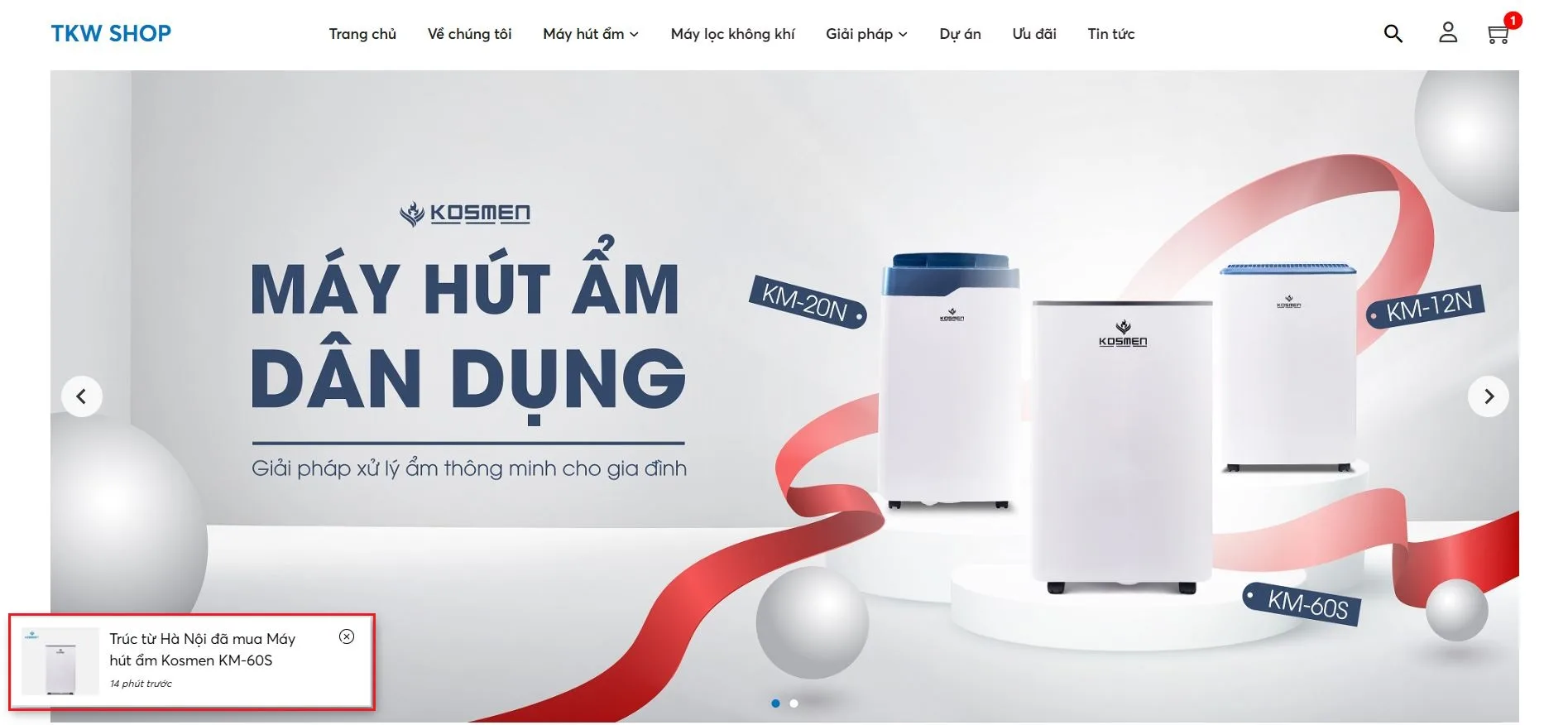 Mẫu Website b&aacute;n m&aacute;y lọc kh&ocirc;ng kh&iacute;